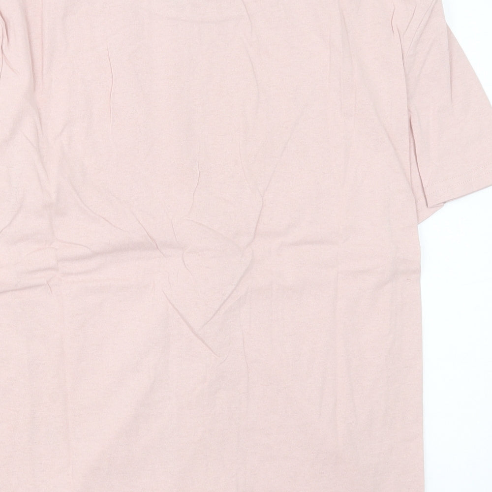 eight Womens Pink Cotton Basic T-Shirt Size M Crew Neck