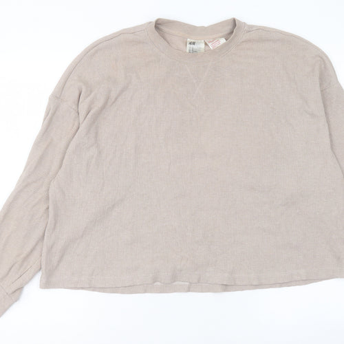 H&M Womens Pink Polyester Pullover Sweatshirt Size M Pullover