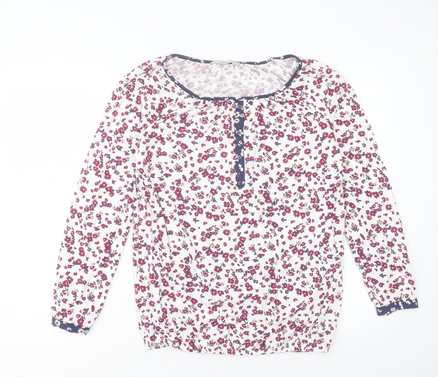 George Womens Multicoloured Floral Viscose Basic T-Shirt Size 10 Boat Neck