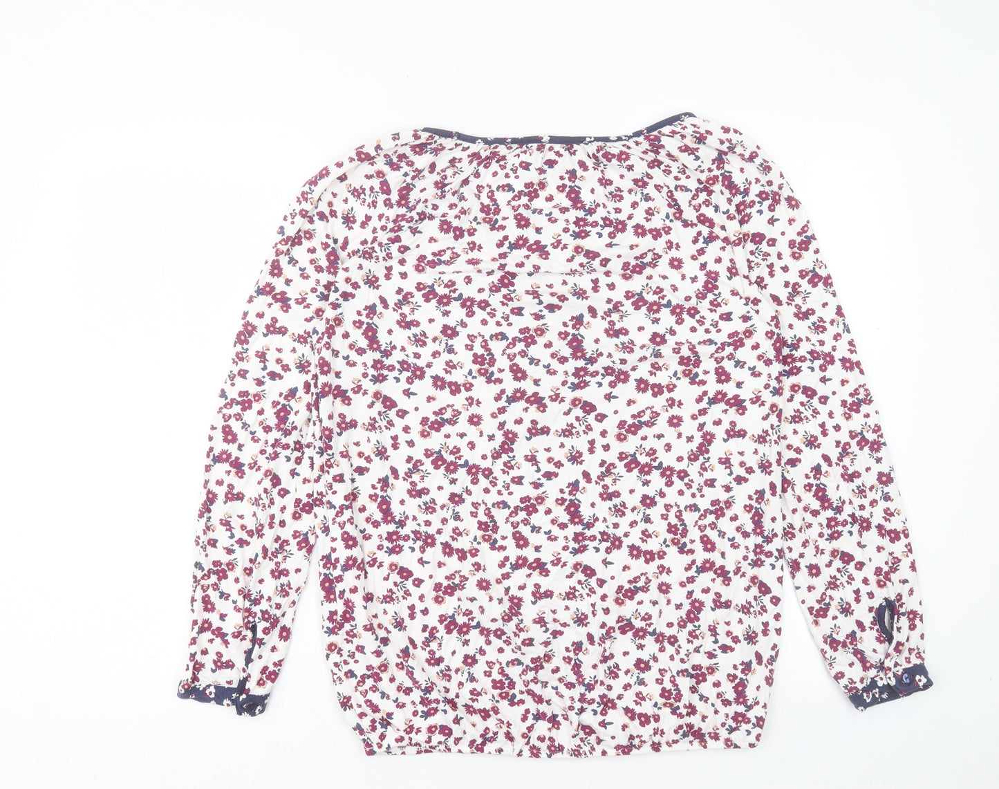 George Womens Multicoloured Floral Viscose Basic T-Shirt Size 10 Boat Neck