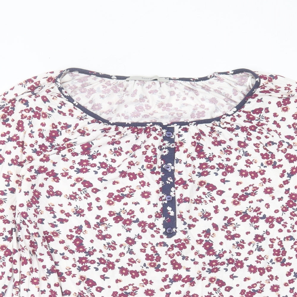 George Womens Multicoloured Floral Viscose Basic T-Shirt Size 10 Boat Neck