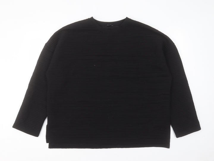 New Look Womens Black Polyester Pullover Sweatshirt Size L Pullover