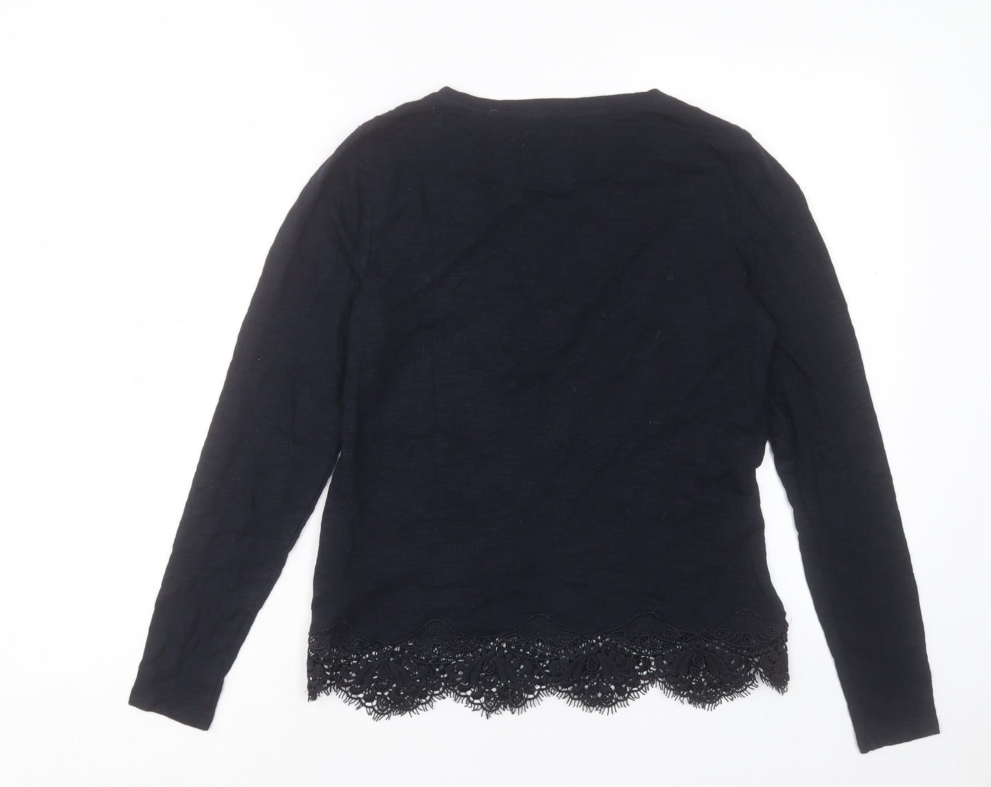 Superdry Womens Blue Cotton Basic T-Shirt Size 10 Crew Neck - Paris