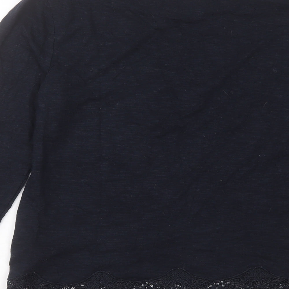 Superdry Womens Blue Cotton Basic T-Shirt Size 10 Crew Neck - Paris