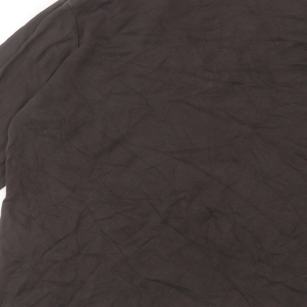 CANDA Womens Brown Cotton Basic Polo Size XL Collared