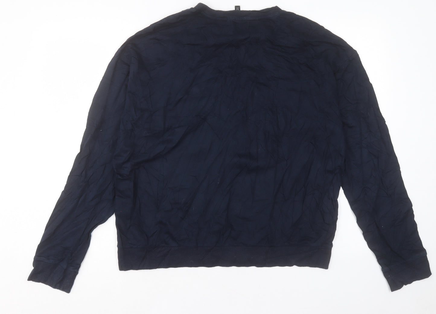 H&M Womens Blue Cotton Basic T-Shirt Size L Crew Neck - West Valley