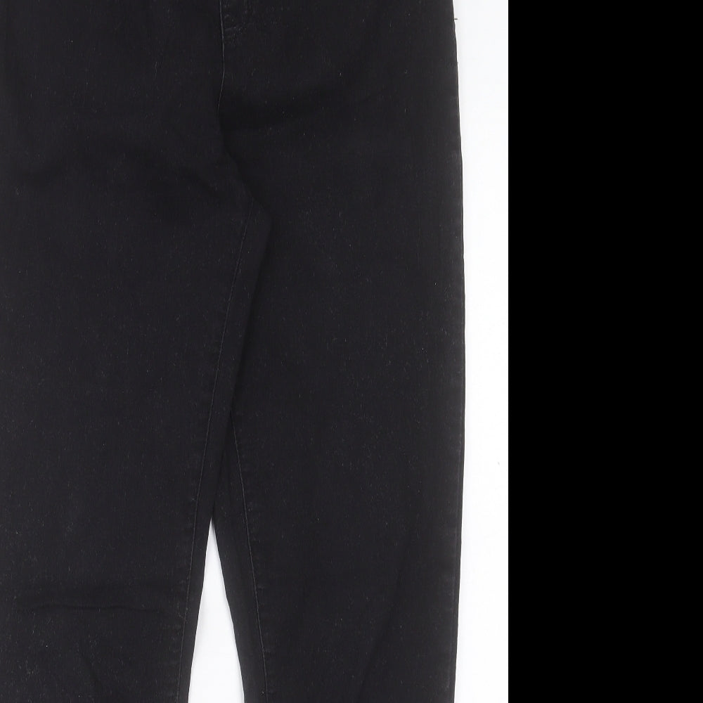 Denim & Co. Womens Black Cotton Jegging Trousers Size 16 L29 in Regular