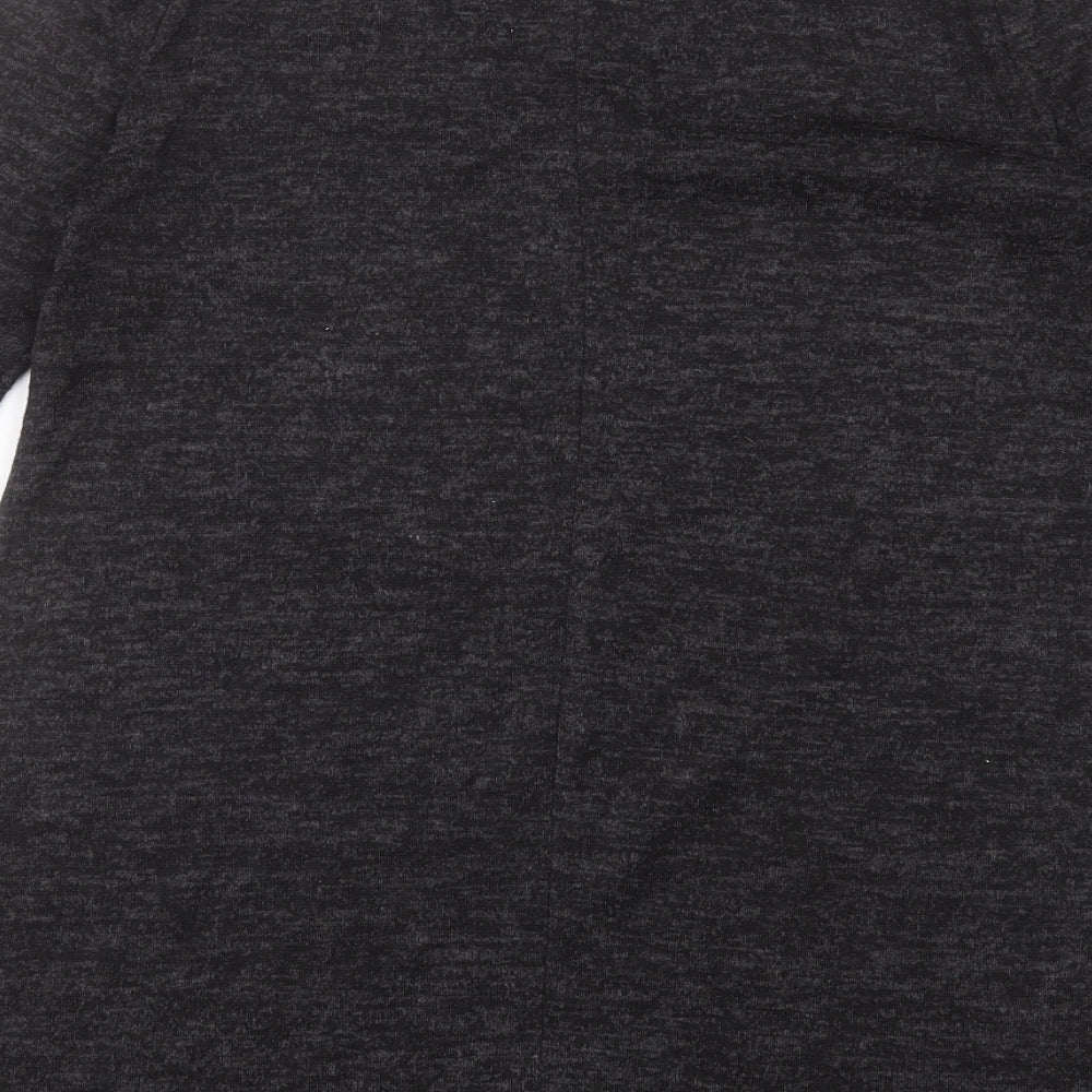 Matalan Womens Grey Polyester Jumper Dress Size 12 V-Neck Pullover
