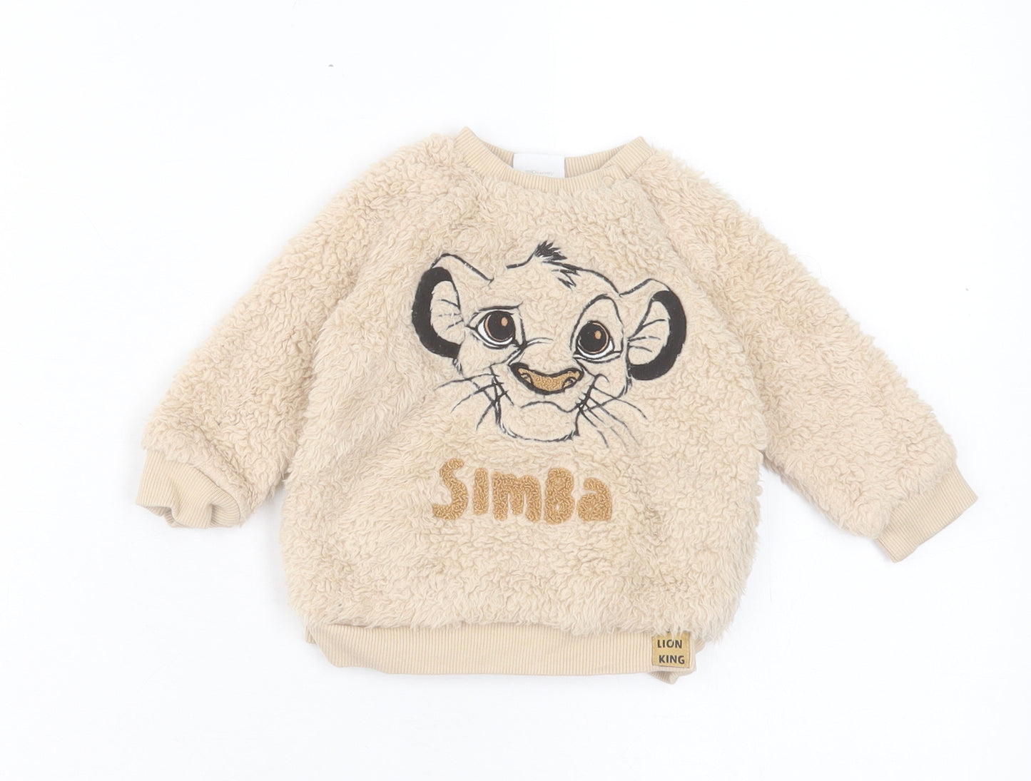 F&F Baby Brown Polyester Pullover Jumper Size 3-6 Months Button - The Lion King