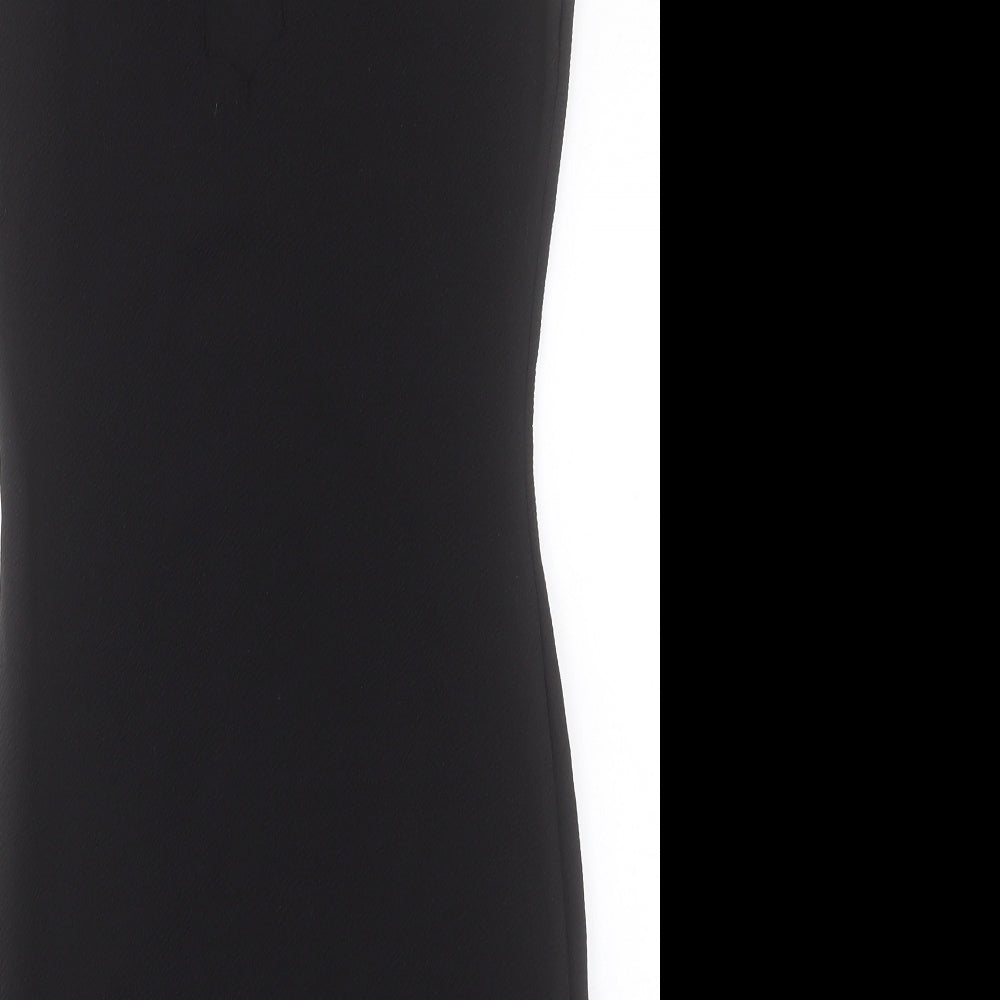 Boohoo Womens Black Polyester Bodycon Size 8 V-Neck Pullover