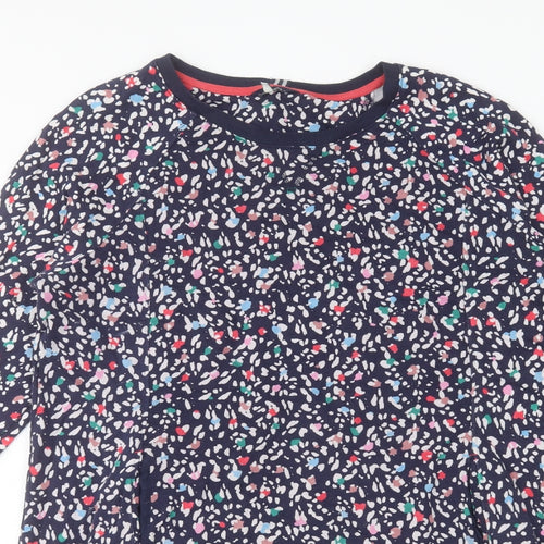 Joules Womens Multicoloured Geometric Cotton Jumper Dress Size 18 Crew Neck Pullover