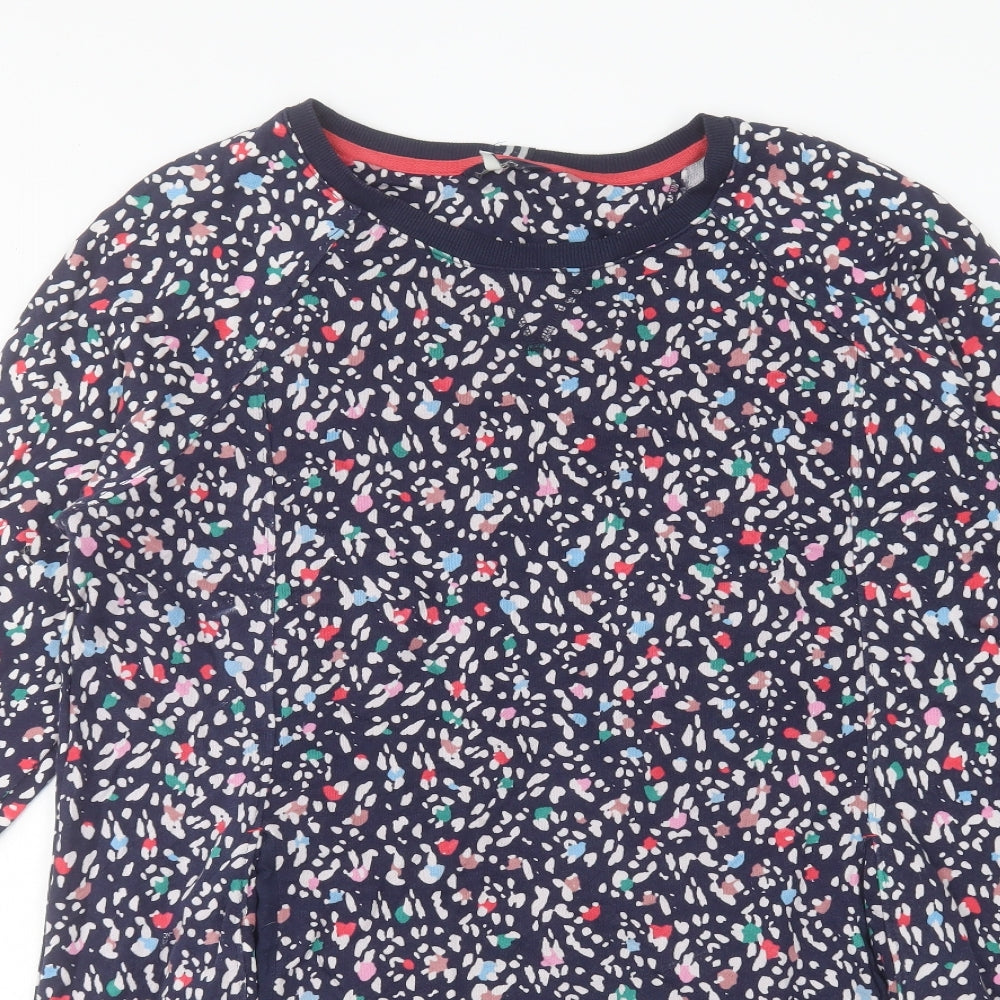 Joules Womens Multicoloured Geometric Cotton Jumper Dress Size 18 Crew Neck Pullover