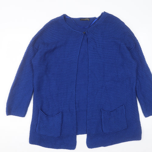 Atmosphere Womens Blue Crew Neck Acrylic Cardigan Jumper Size M