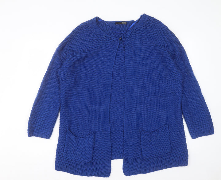 Atmosphere Womens Blue Crew Neck Acrylic Cardigan Jumper Size M