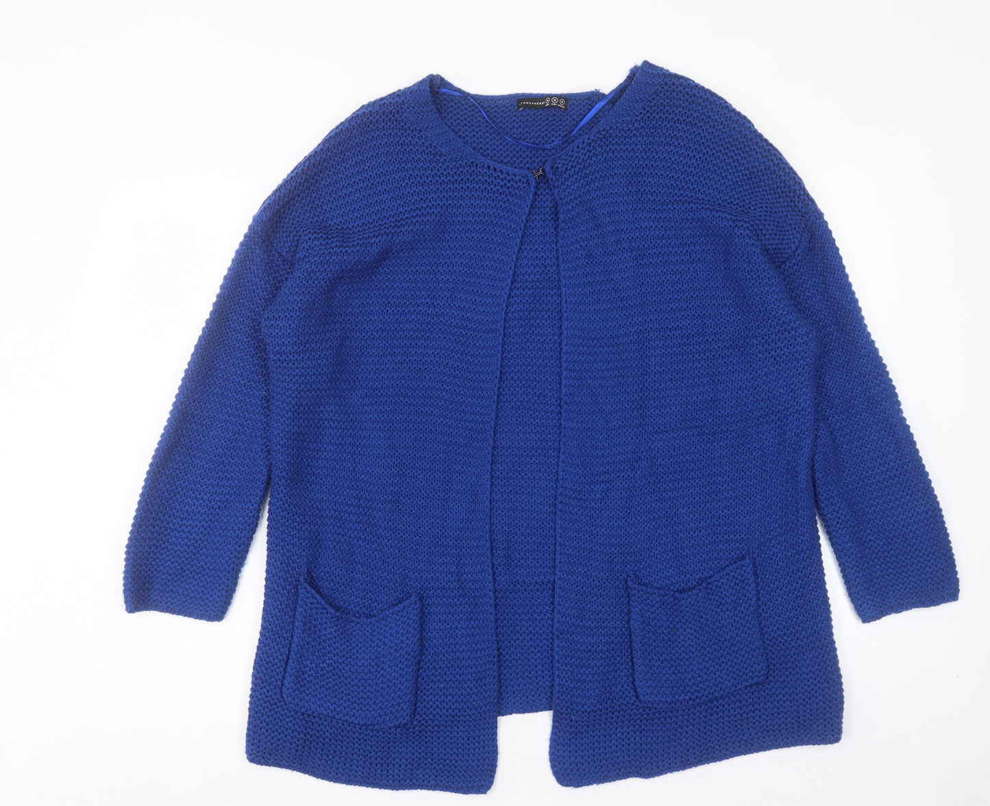 Atmosphere Womens Blue Crew Neck Acrylic Cardigan Jumper Size M