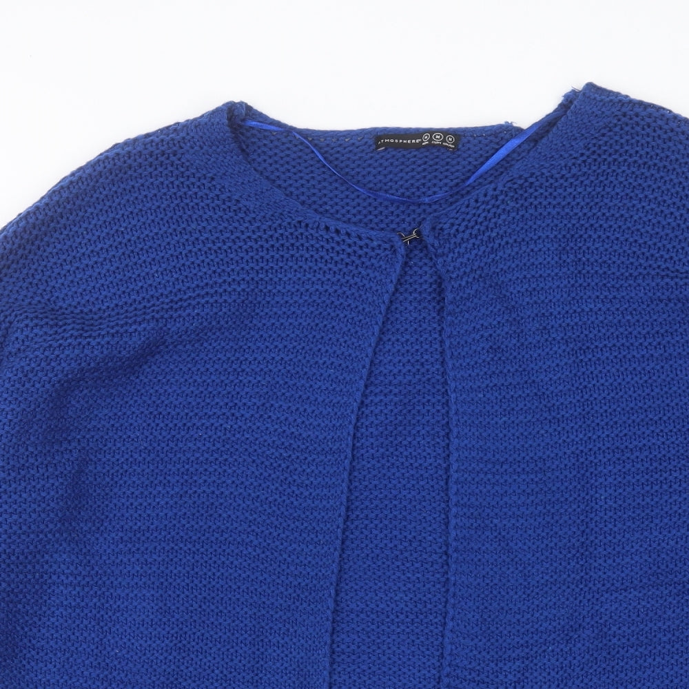 Atmosphere Womens Blue Crew Neck Acrylic Cardigan Jumper Size M
