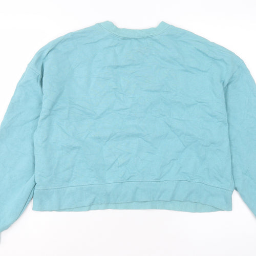 Pull&Bear Womens Blue Cotton Pullover Sweatshirt Size L Pullover