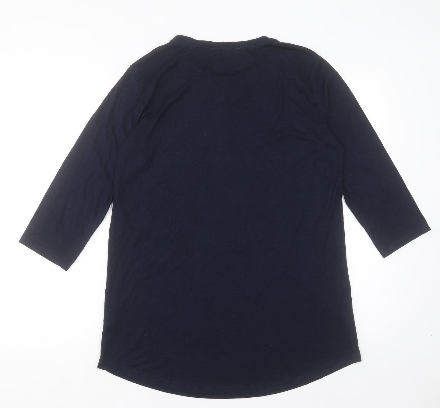 Marks and Spencer Womens Blue Polyester Tunic T-Shirt Size 12 Crew Neck