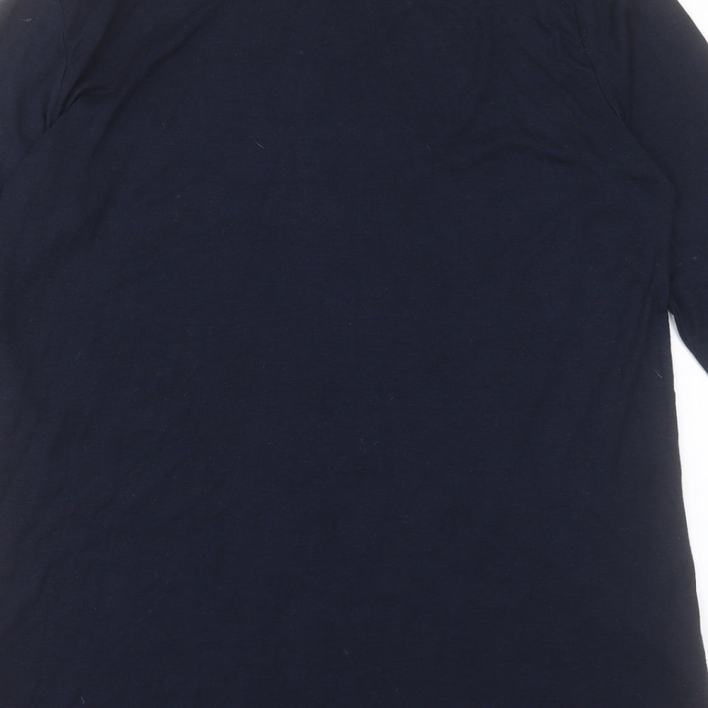 Marks and Spencer Womens Blue Polyester Tunic T-Shirt Size 12 Crew Neck