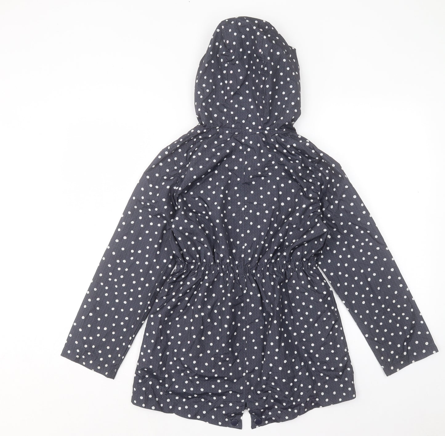 Young Dimension Girls Blue Polka Dot Basic Jacket Coat Size 11-12 Years Zip