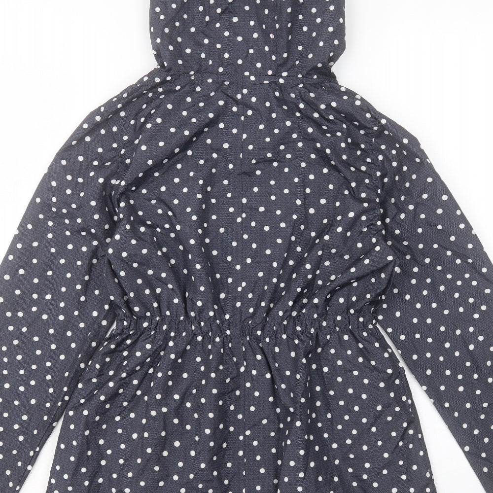 Young Dimension Girls Blue Polka Dot Basic Jacket Coat Size 11-12 Years Zip