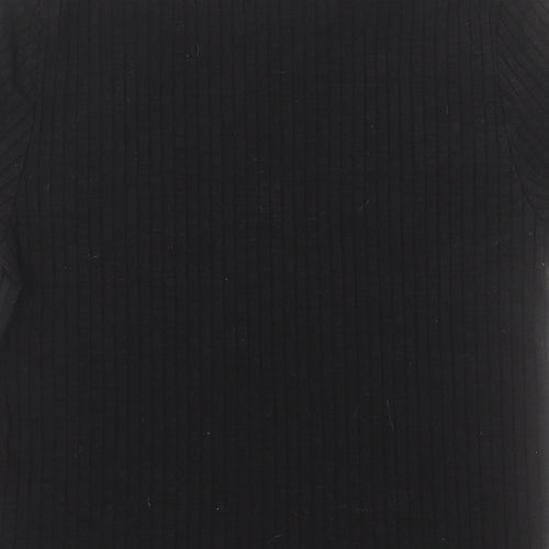 ASOS Womens Black Polyester Basic T-Shirt Size 12 Crew Neck