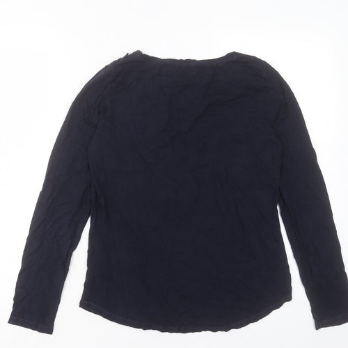 Autograph Womens Blue Modal Basic T-Shirt Size 12 Crew Neck - Pocket Detail