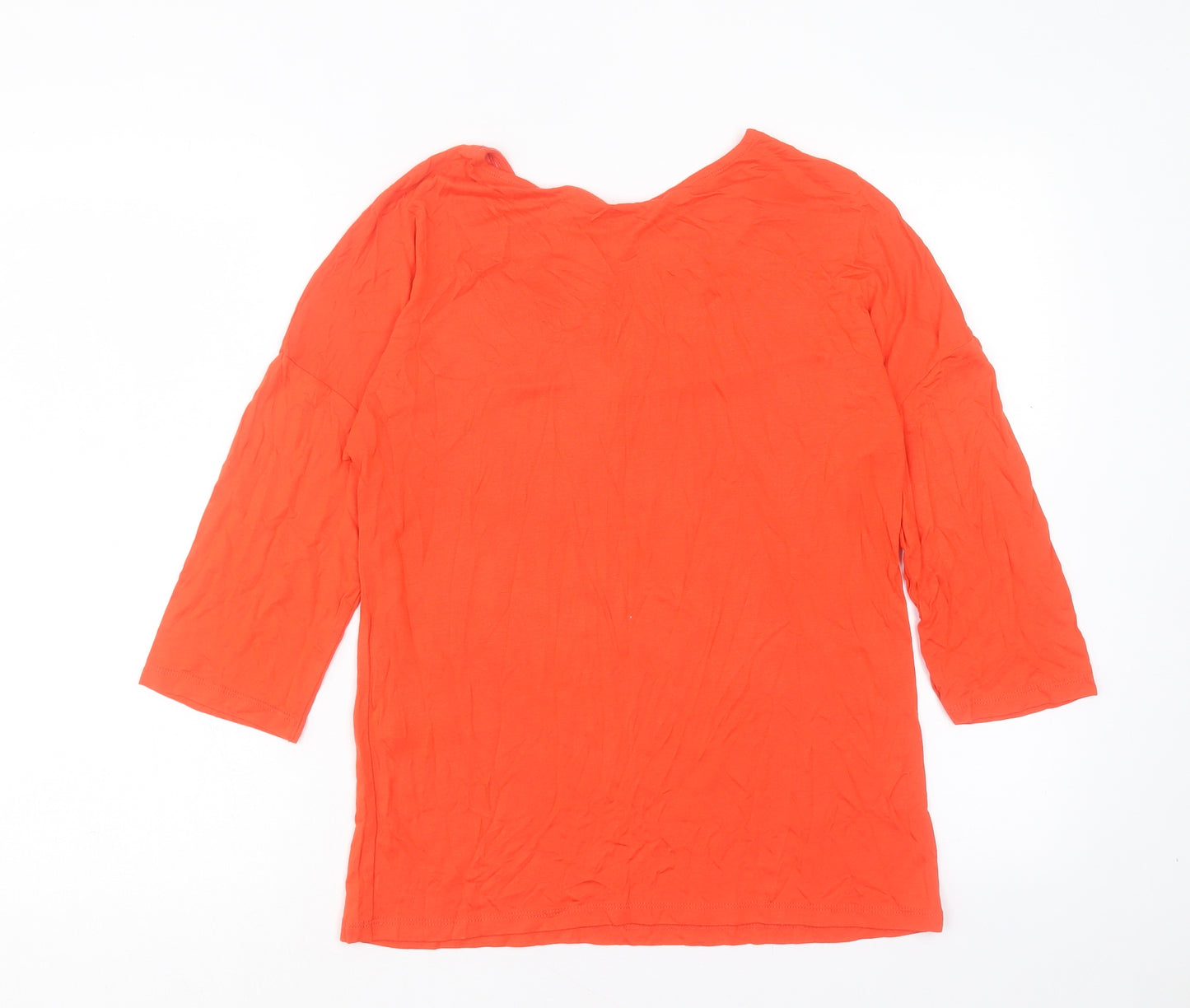 George Womens Orange Viscose Basic T-Shirt Size 10 Crew Neck