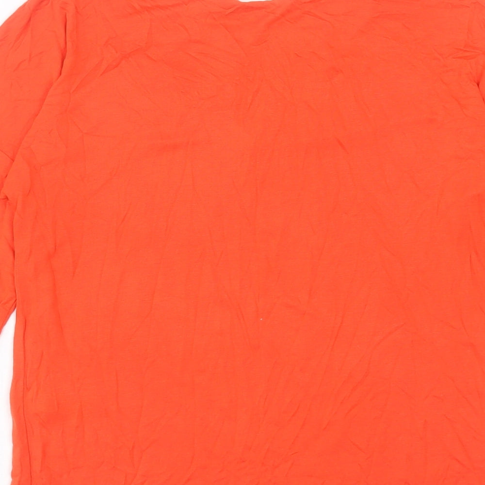 George Womens Orange Viscose Basic T-Shirt Size 10 Crew Neck