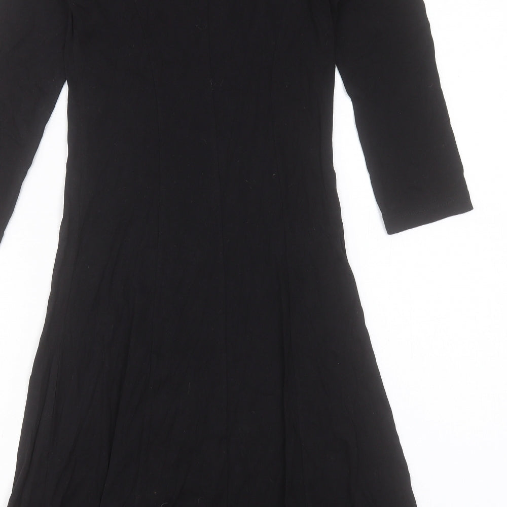 Atmosphere Womens Black Cotton A-Line Size 8 Scoop Neck Pullover
