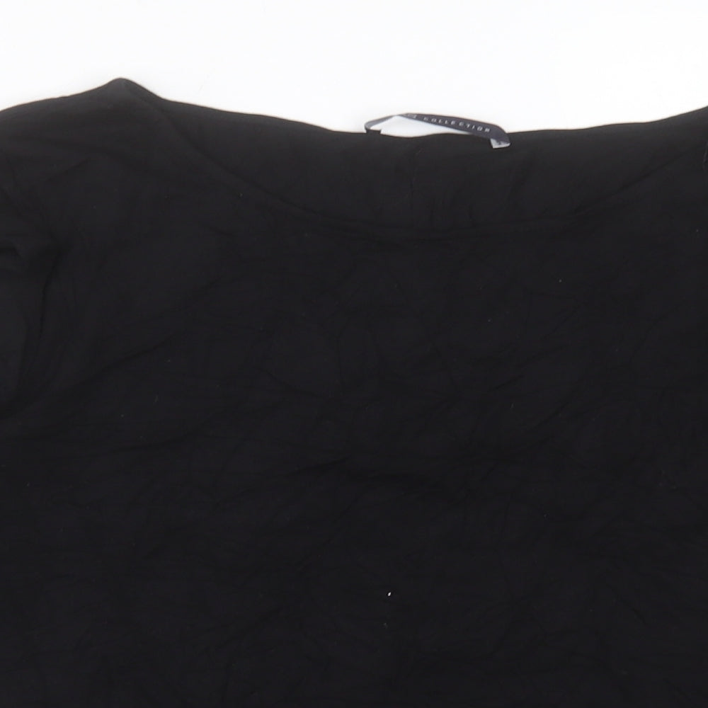 Marks and Spencer Womens Black Polyamide Basic T-Shirt Size 14 Crew Neck