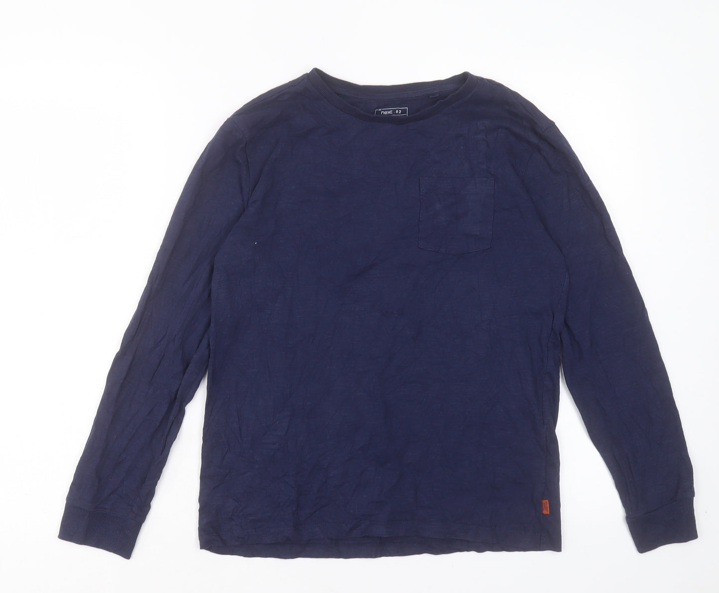 NEXT Boys Blue Cotton Basic Casual Size 12 Years Crew Neck Pullover - Pocket Detail