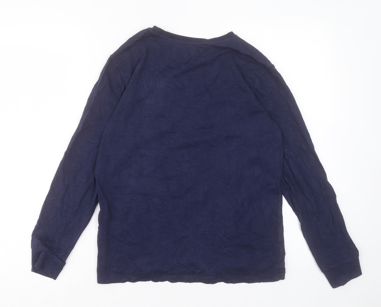 NEXT Boys Blue Cotton Basic Casual Size 12 Years Crew Neck Pullover - Pocket Detail