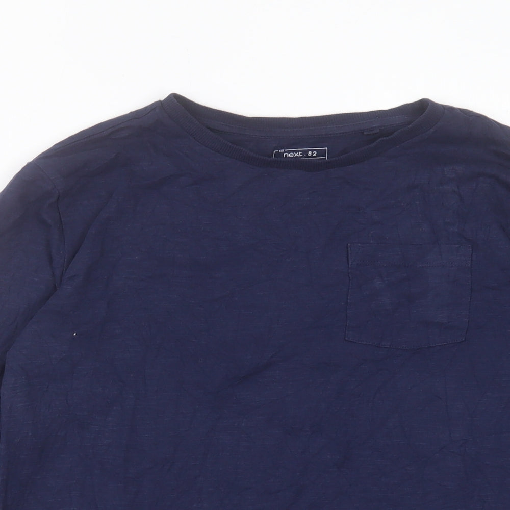 NEXT Boys Blue Cotton Basic Casual Size 12 Years Crew Neck Pullover - Pocket Detail