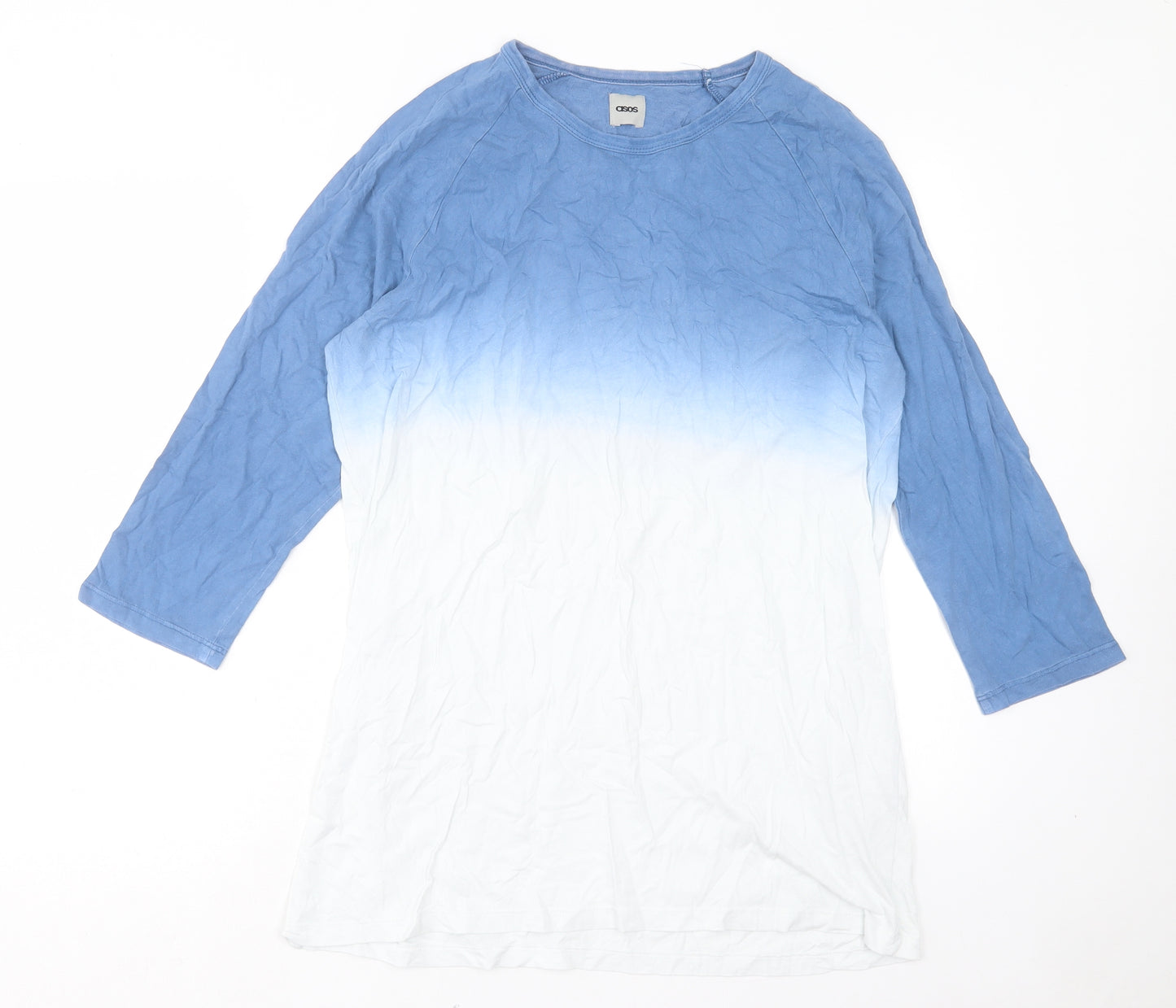 ASOS Mens Blue Cotton T-Shirt Size M Crew Neck - Tie Dye
