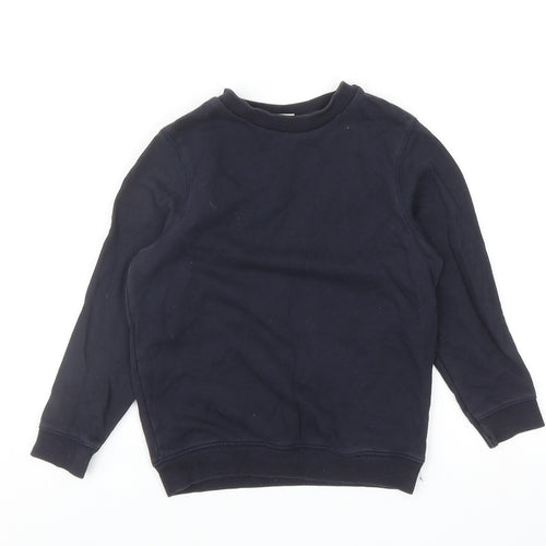 TU Boys Blue Cotton Pullover Sweatshirt Size 6 Years Pullover