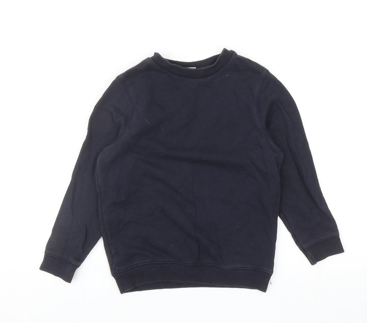 TU Boys Blue Cotton Pullover Sweatshirt Size 6 Years Pullover