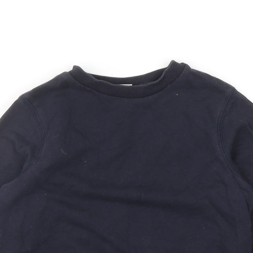 TU Boys Blue Cotton Pullover Sweatshirt Size 6 Years Pullover