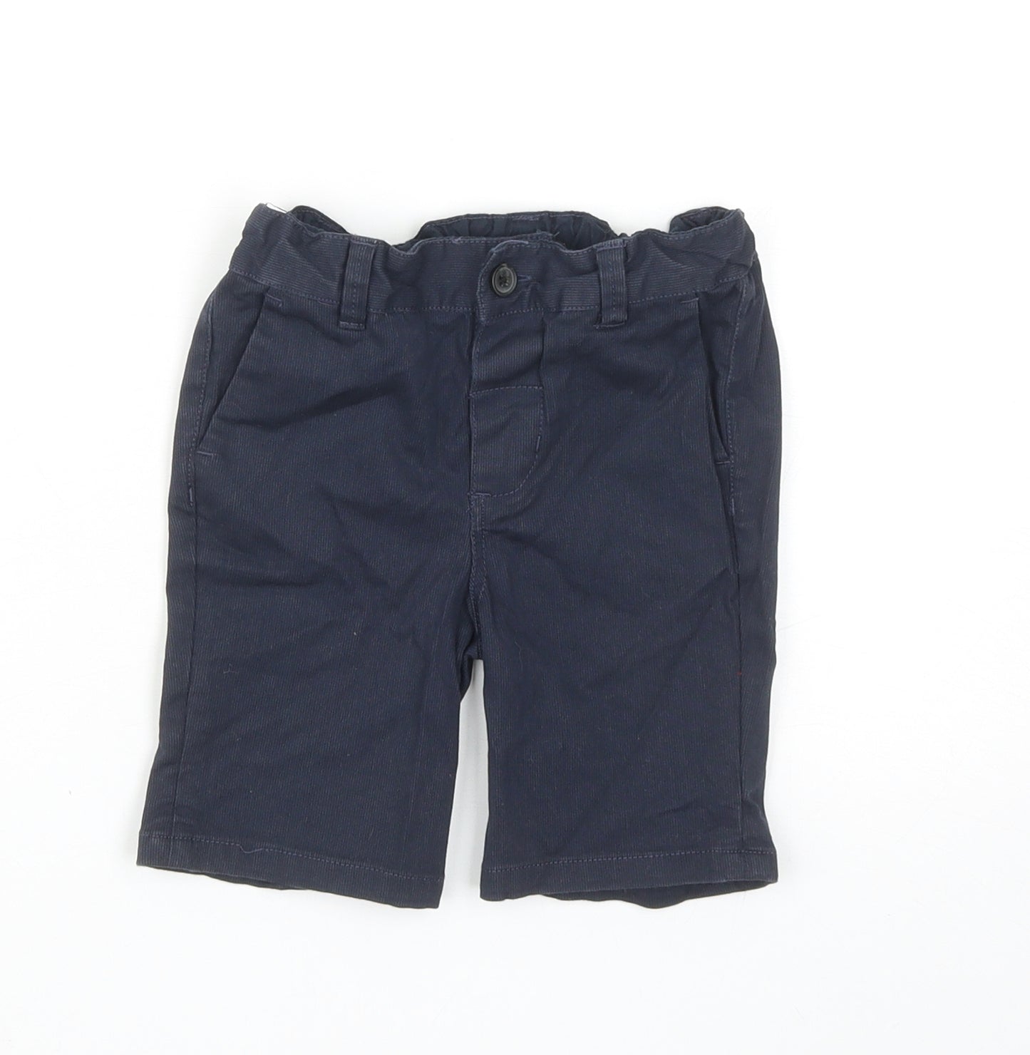 Primark Boys Blue Cotton Cropped Trousers Size 2-3 Years Regular Button