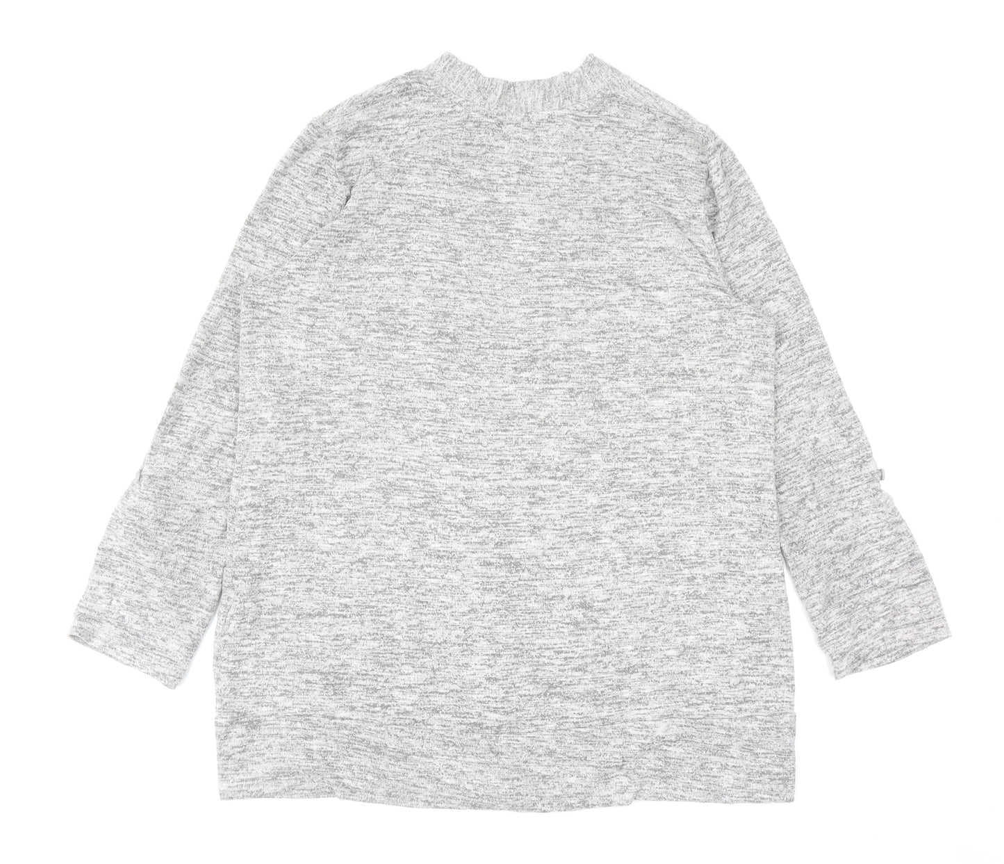 Papaya Womens Grey V-Neck Viscose Cardigan Jumper Size 14