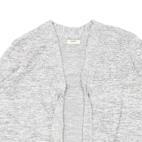 Papaya Womens Grey V-Neck Viscose Cardigan Jumper Size 14