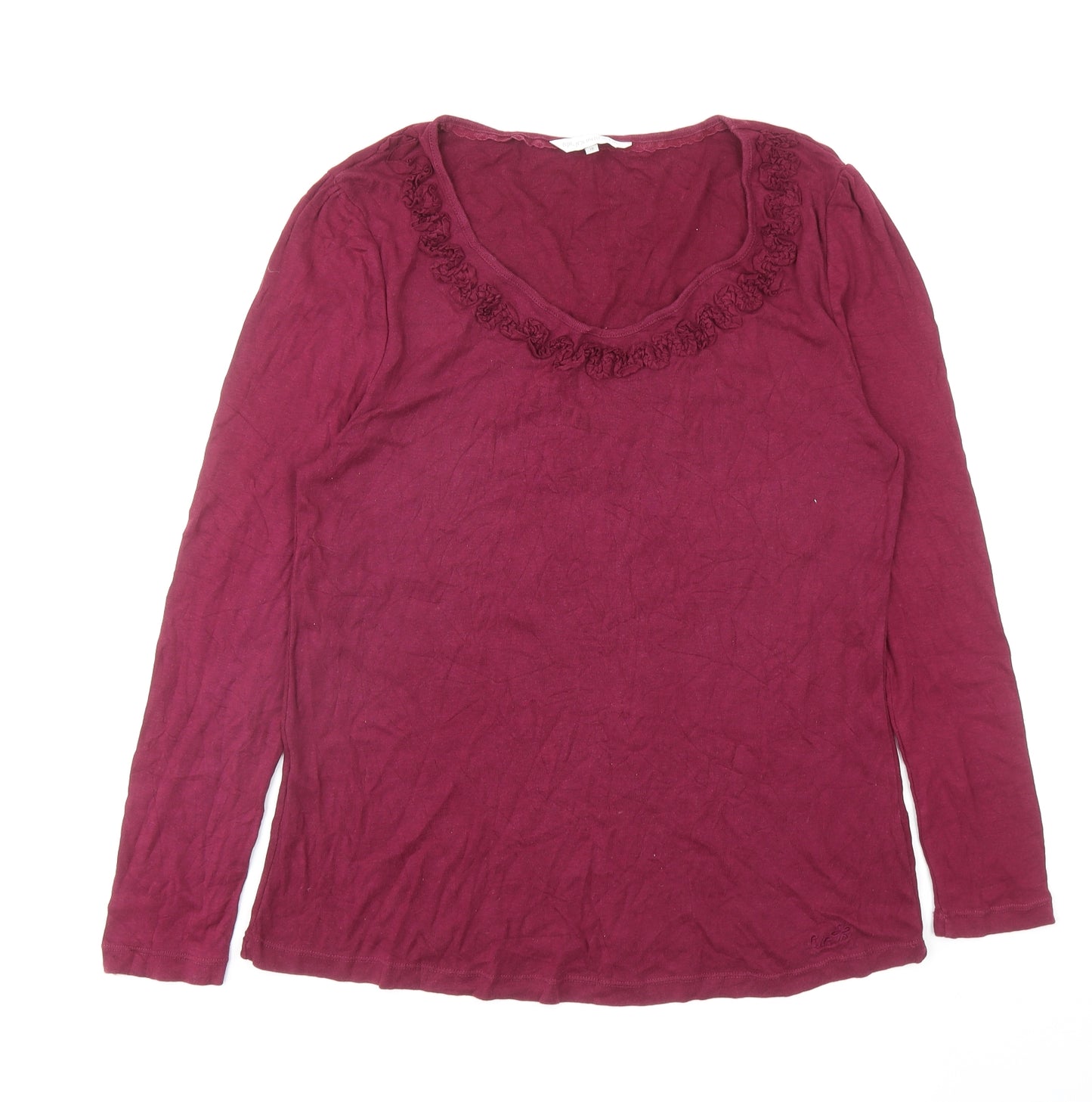 RJR. John Rocha Womens Purple Cotton Basic T-Shirt Size 18 Scoop Neck