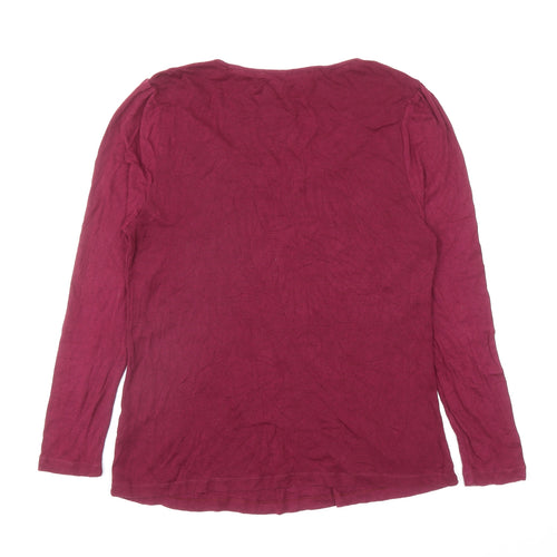 RJR. John Rocha Womens Purple Cotton Basic T-Shirt Size 18 Scoop Neck