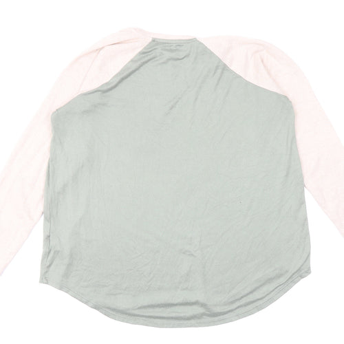 American Eagle Womens Green Round Neck Cotton Pullover Jumper Size S - Colourblock