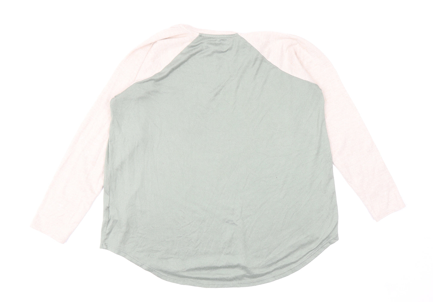 American Eagle Womens Green Round Neck Cotton Pullover Jumper Size S - Colourblock