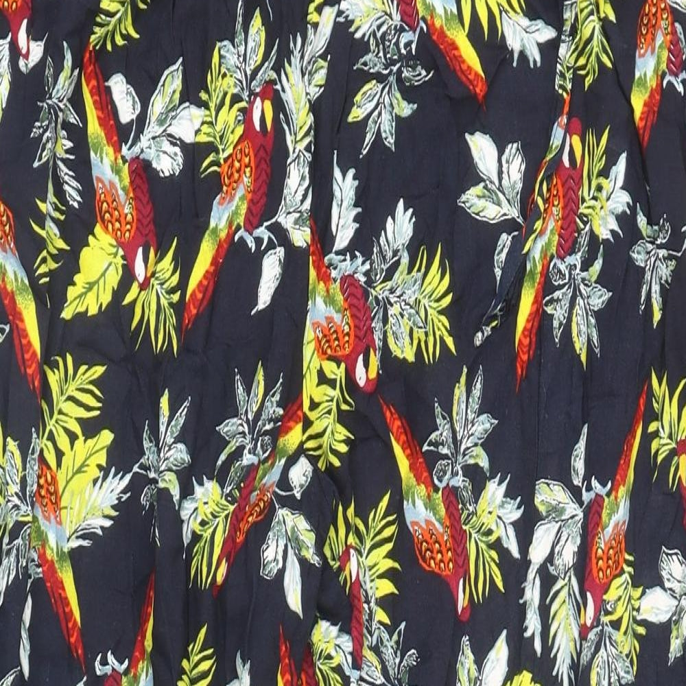 TU Womens Multicoloured Floral Viscose Harem Trousers Size 16 L24 in Regular Tie - Parrots