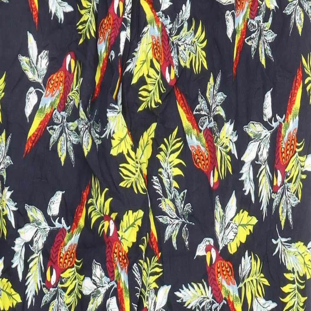 TU Womens Multicoloured Floral Viscose Harem Trousers Size 16 L24 in Regular Tie - Parrots