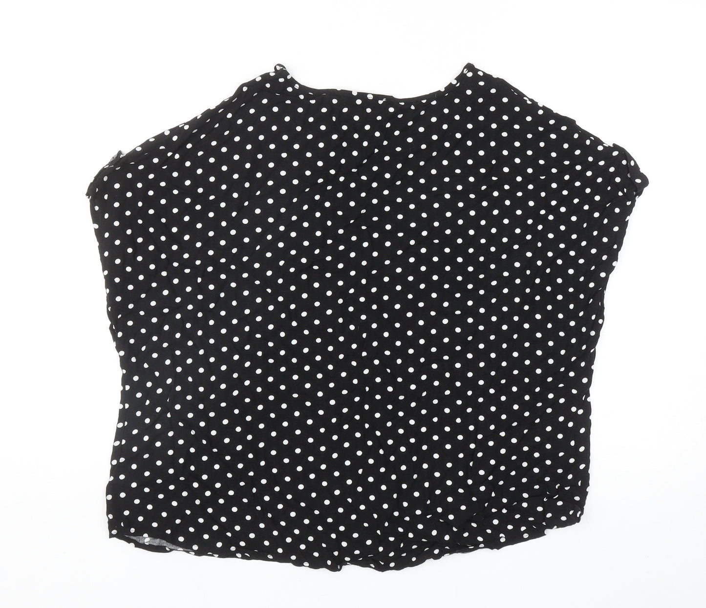 Primark Womens Black Polka Dot Viscose Basic Blouse Size 20 Boat Neck