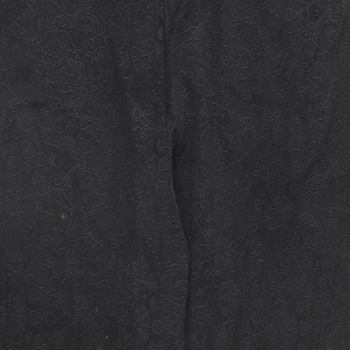 David Emanuel Womens Black Geometric Cotton Carrot Trousers Size 16 L27 in Regular Zip