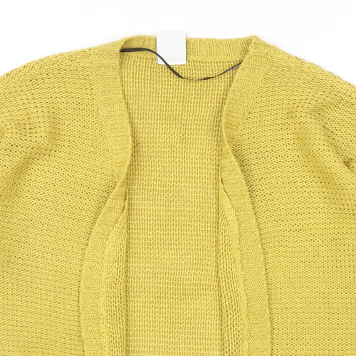 VERO MODA Womens Yellow V-Neck Acrylic Cardigan Jumper Size M